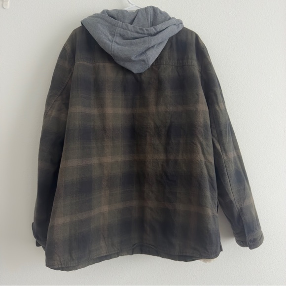 Levi's Men's Checkered Jacket with Gray Hood - Picture 2 of 5